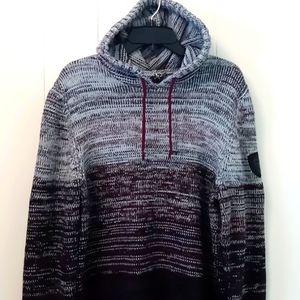 Buffalo David Bitton Men's hooded knit pullover M purple/gray